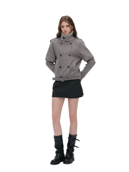 Cape Collar Cropped Jacket