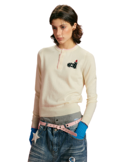Top in maglia con contrasto in misto seta