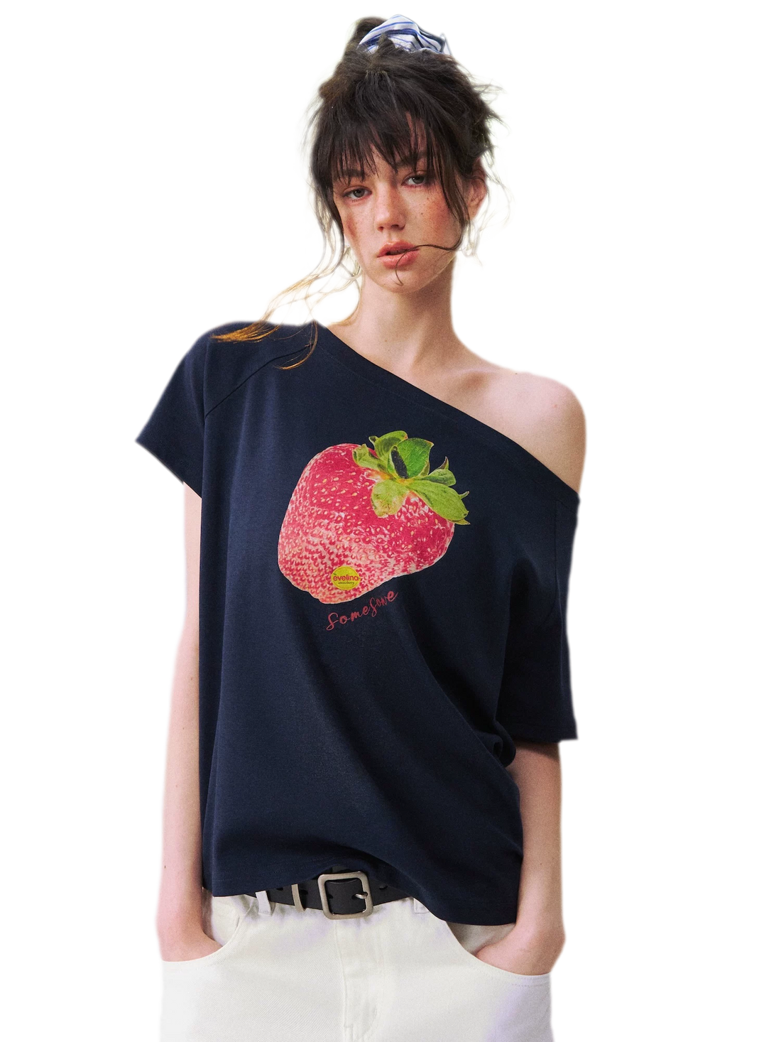 Dopamine Strawberry One-Shoulder Tee