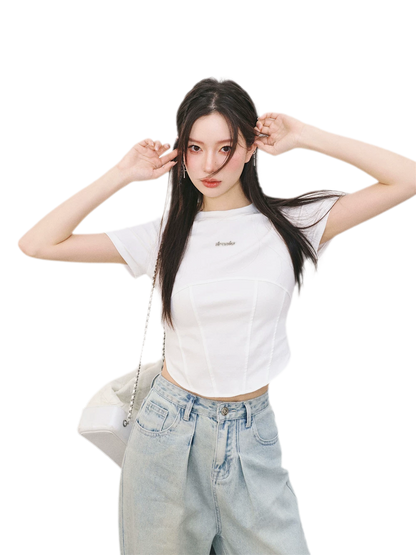 Cropped Seam T-Shirt