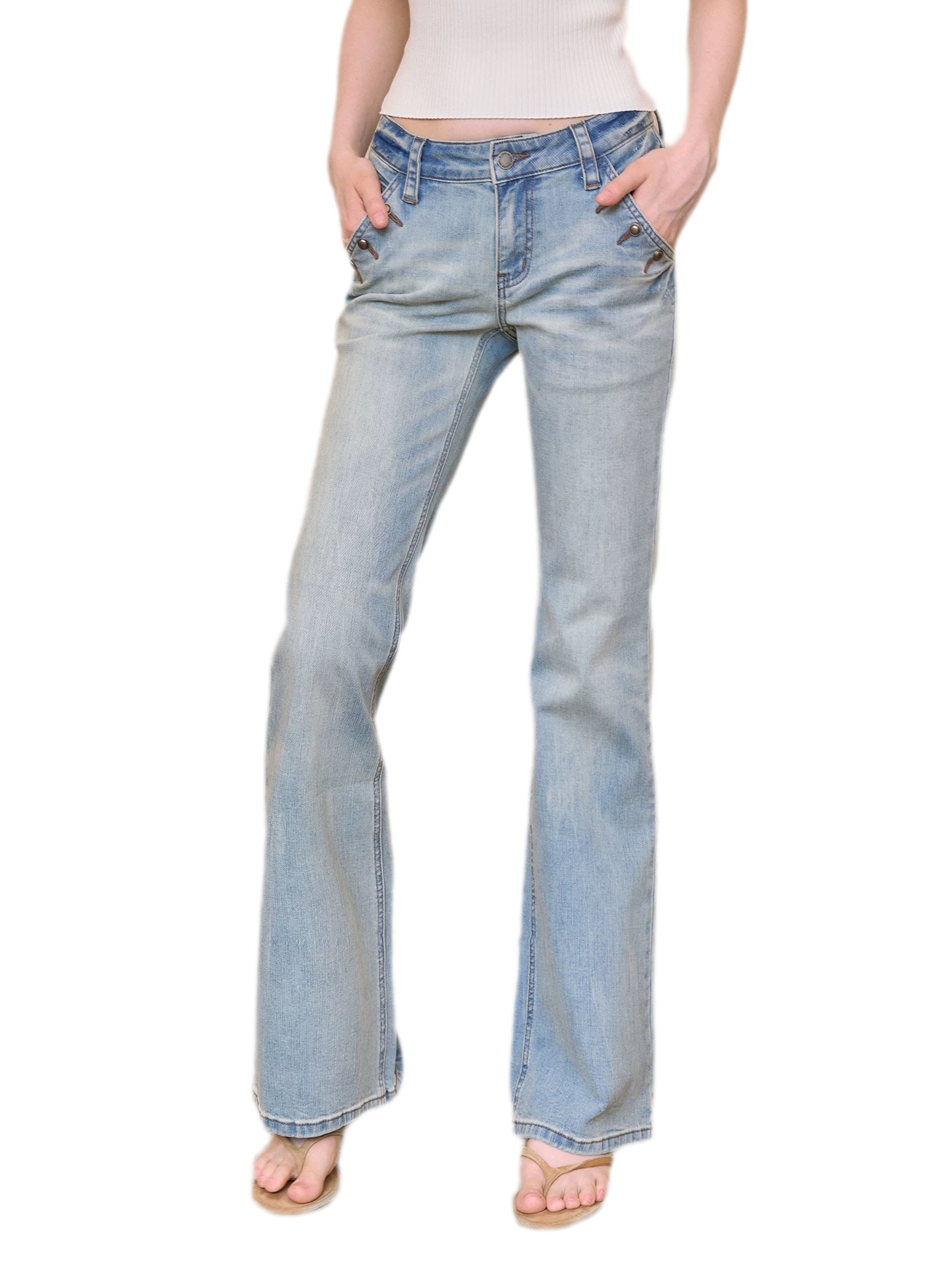 Vintage Low-Rise Flare Jeans