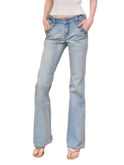 Vintage Low-Rise Flare Jeans