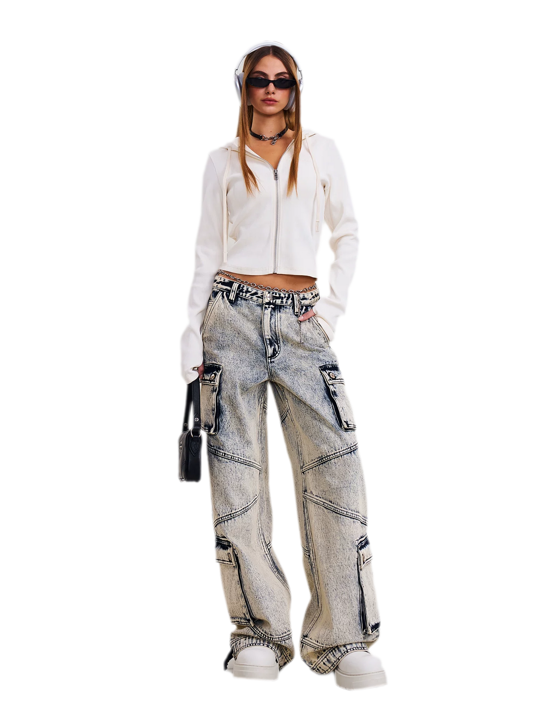Retro Workwear Wide-Leg Pants