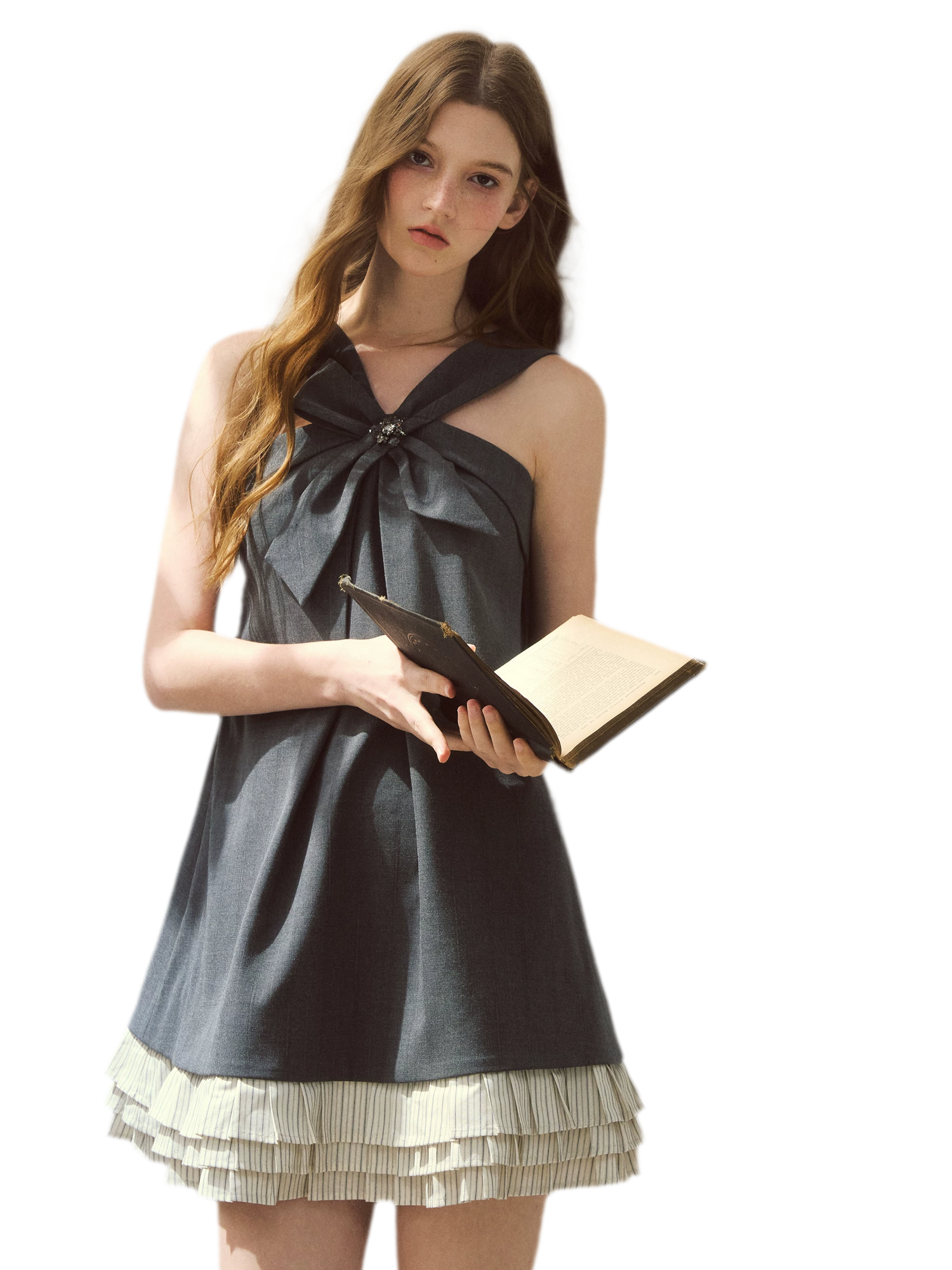 Halter Bow A-Line Dress