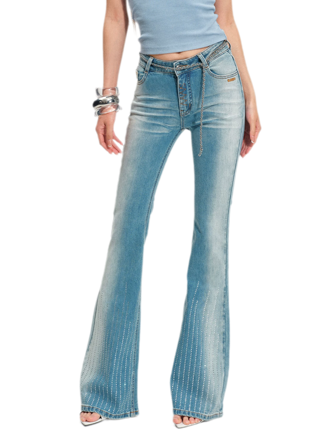 Shimmer Micro-Flare Jeans