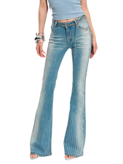 Shimmer Micro-Flare Jeans