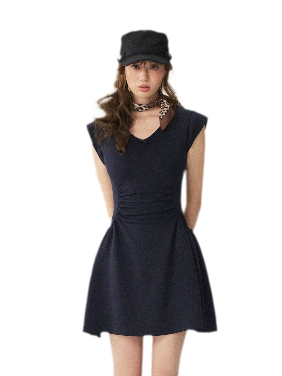 V-Neck Waist Knit Dress