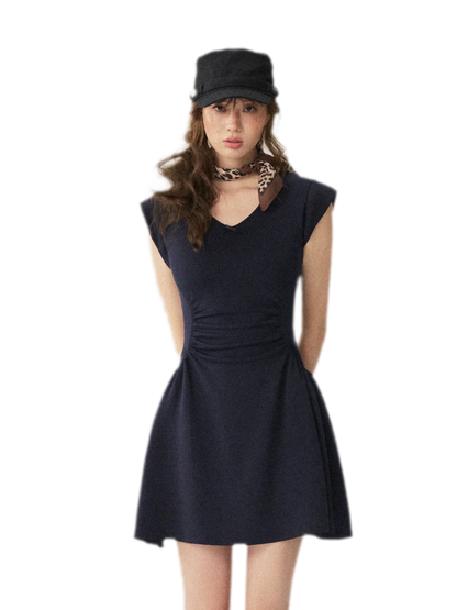 V-Neck Waist Knit Dress