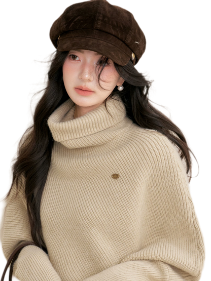 High Neck Poncho Sweater