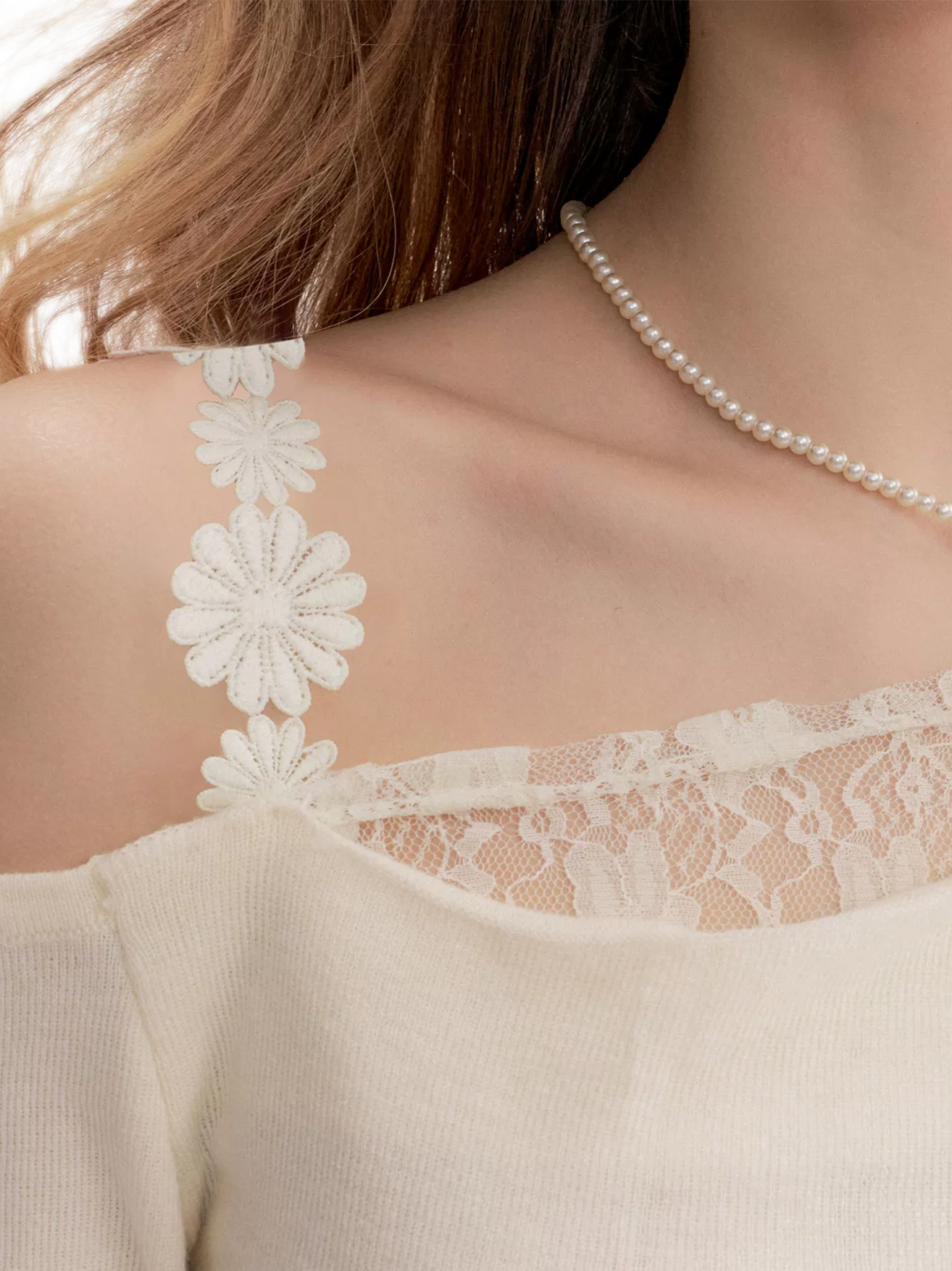 Lace Asymmetric Knit Top