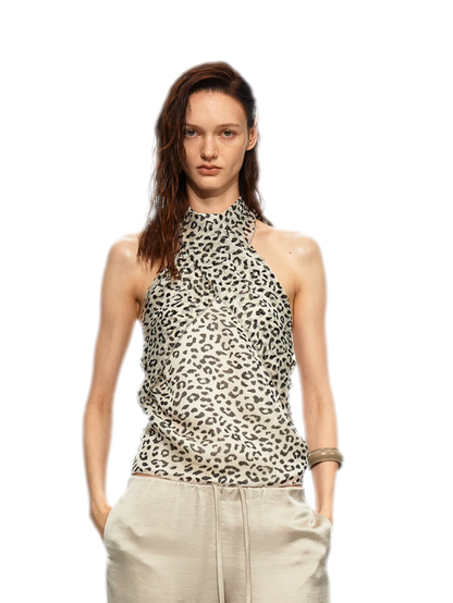 Sheer Leopard Halter Cami