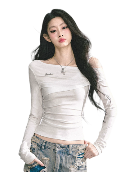 Lace Cutout Shoulder Tee