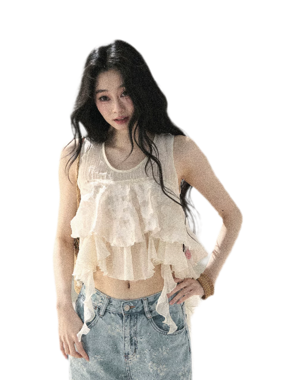 Moonlight Chiffon Crop Top