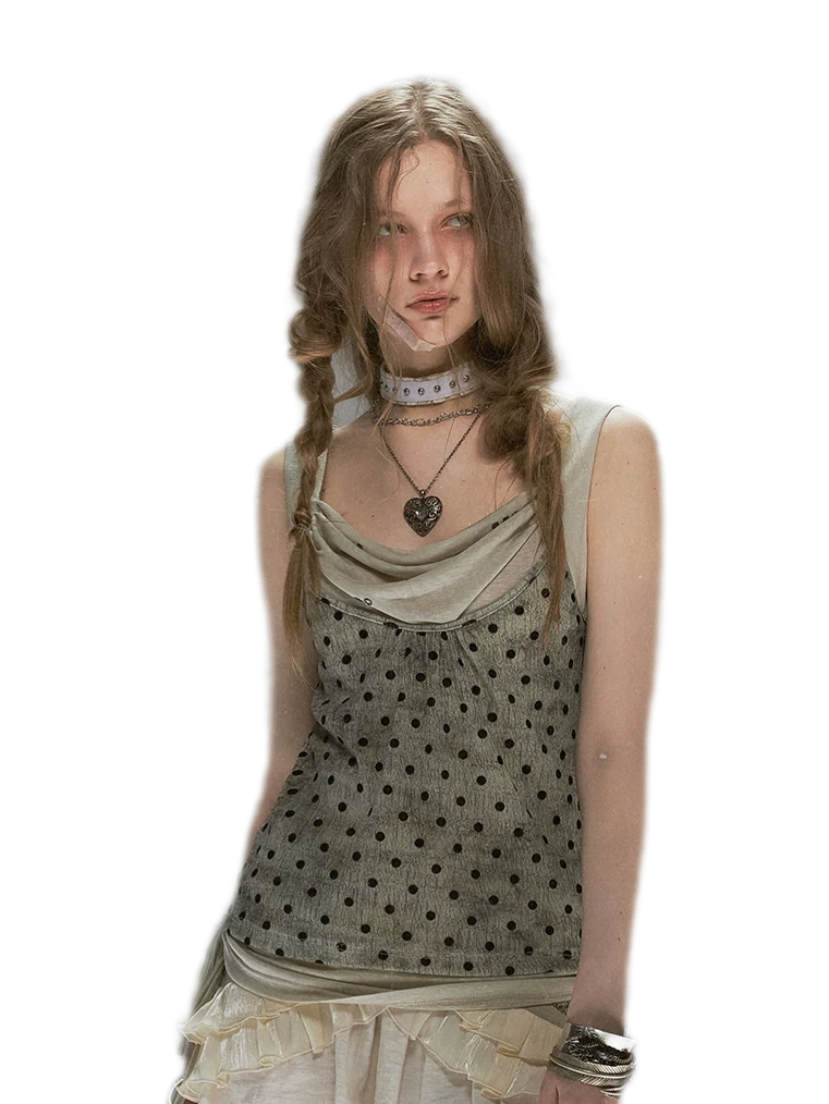 Vintage Flocked Cowl Camisole