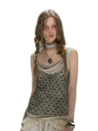 Vintage Flocked Cowl Camisole