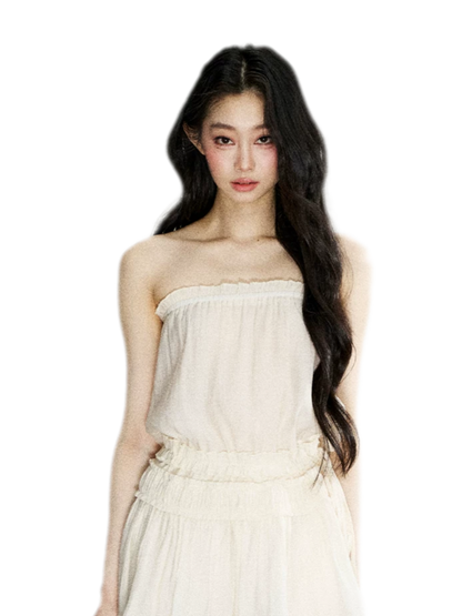 Tencel Strapless Lace Set