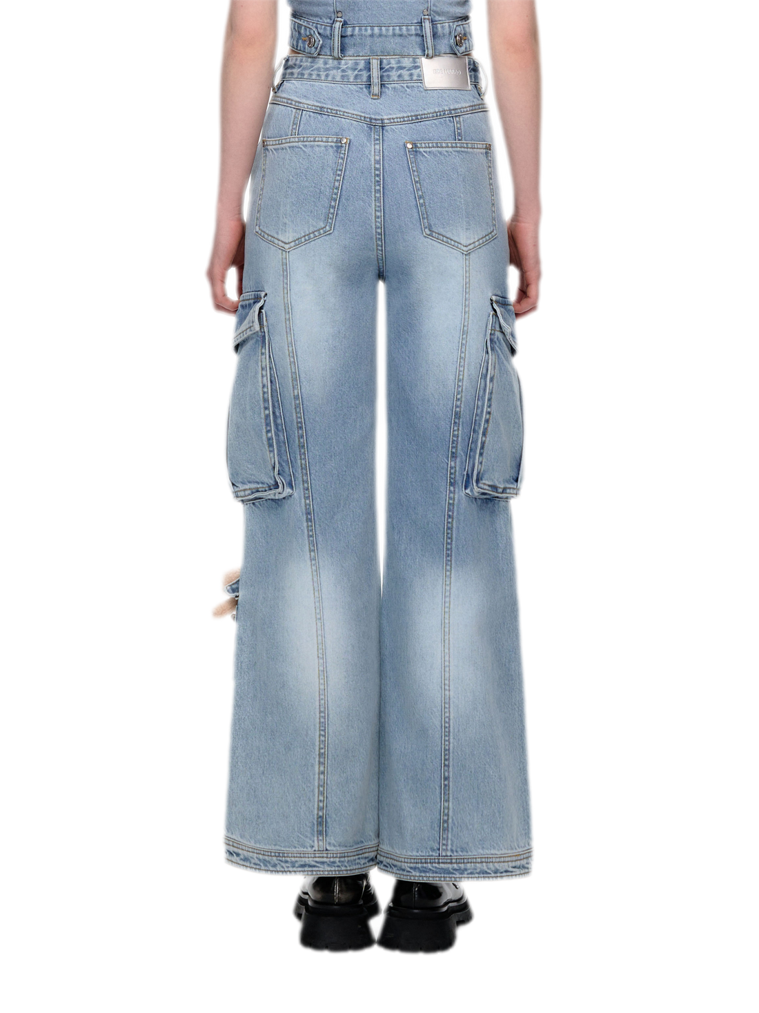 13DE MARZO Denim Cargo Straight Pants – view 2