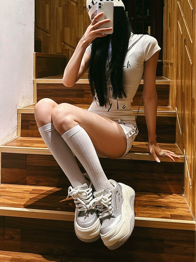Wave Sole Platform Sneakers