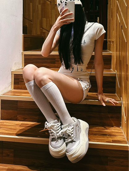 Wave Sole Platform Sneakers