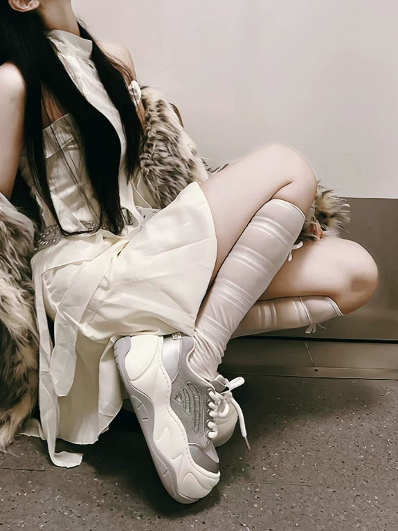 Silver Platform Sneakers