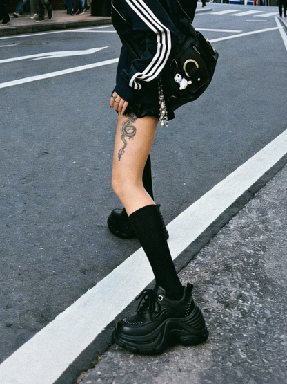 Leather Height-Increase Sneakers