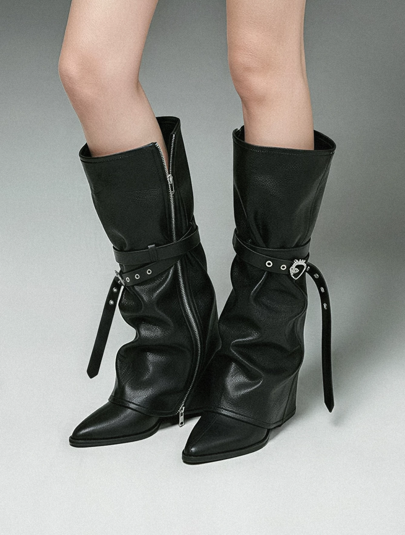 Leather-Textured Slouch Legwarmers