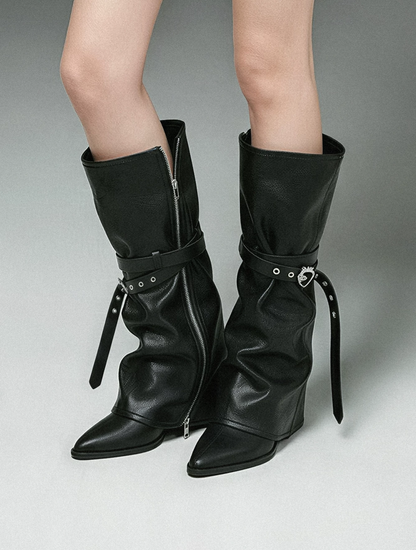 Leather-Textured Slouch Legwarmers