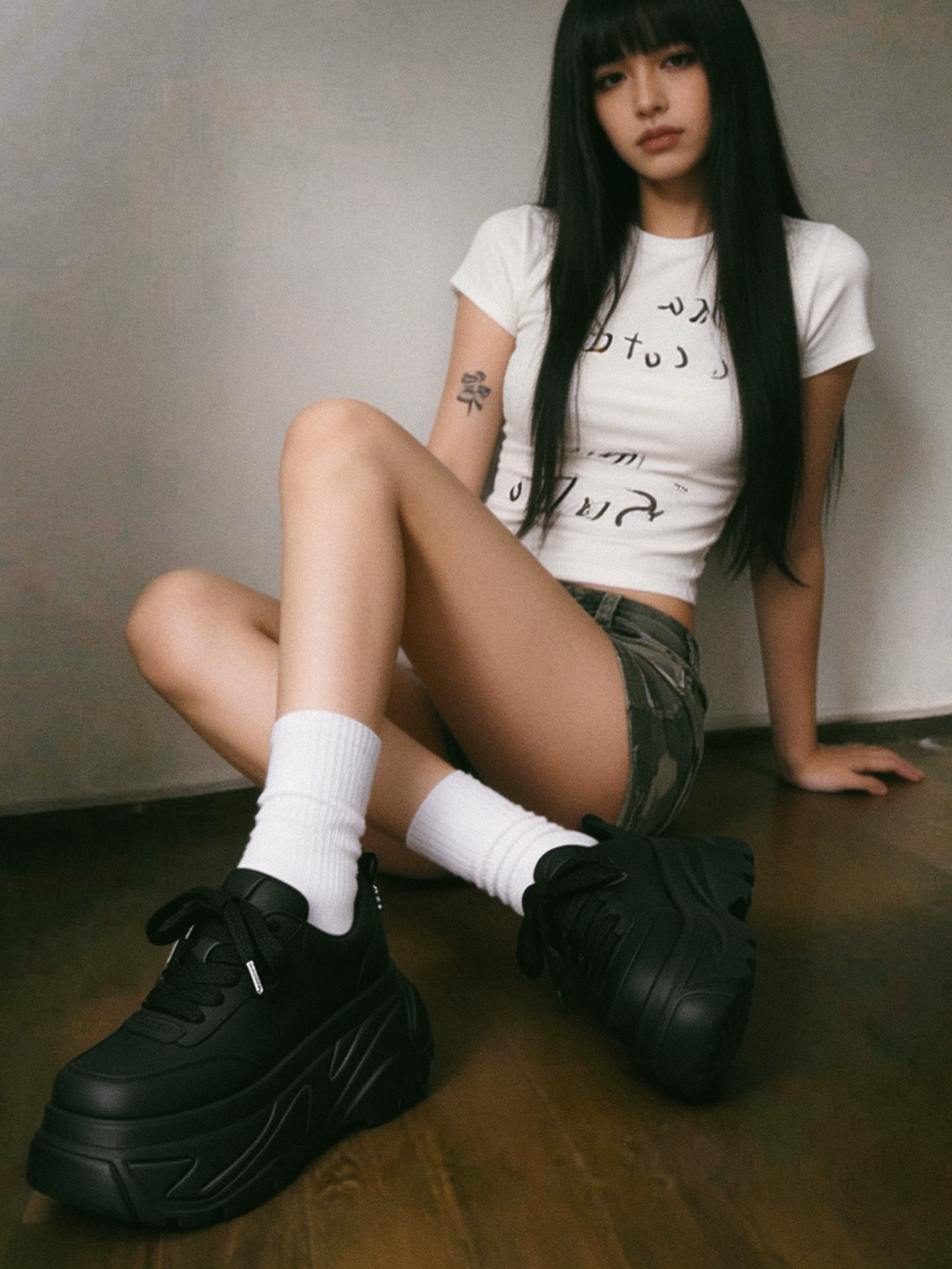 Square-Toe Thick Sole Shoes
