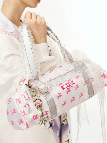 Lace Trim Boston Bag