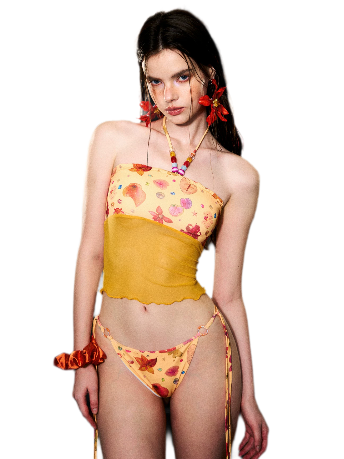 Floral Mesh Bikini Set