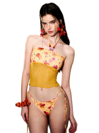 Floral Mesh Bikini Set