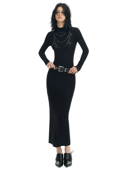 Rhinestone Slim Knit Dress
