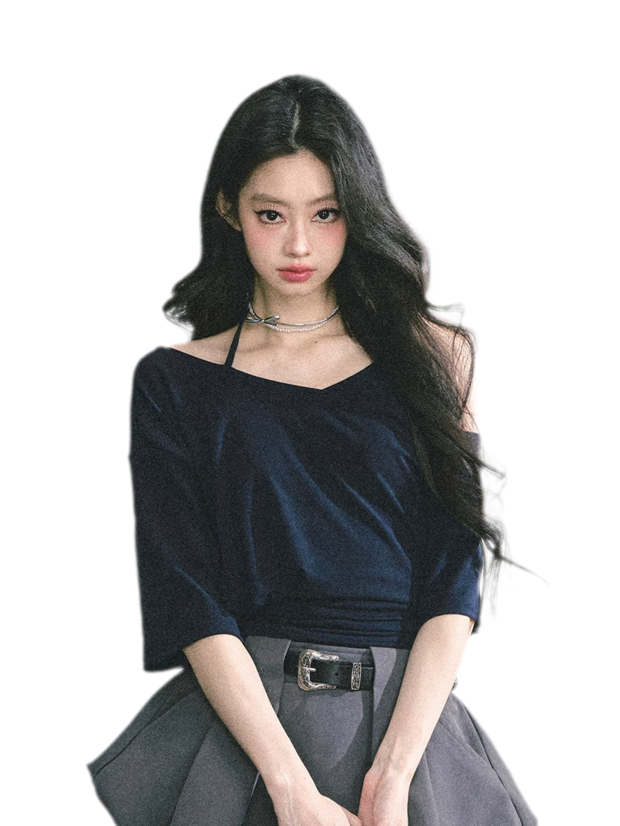 Asymmetric Beaded Off-Shoulder Top