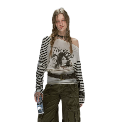 Gothic Graphic Asymmetric Tee