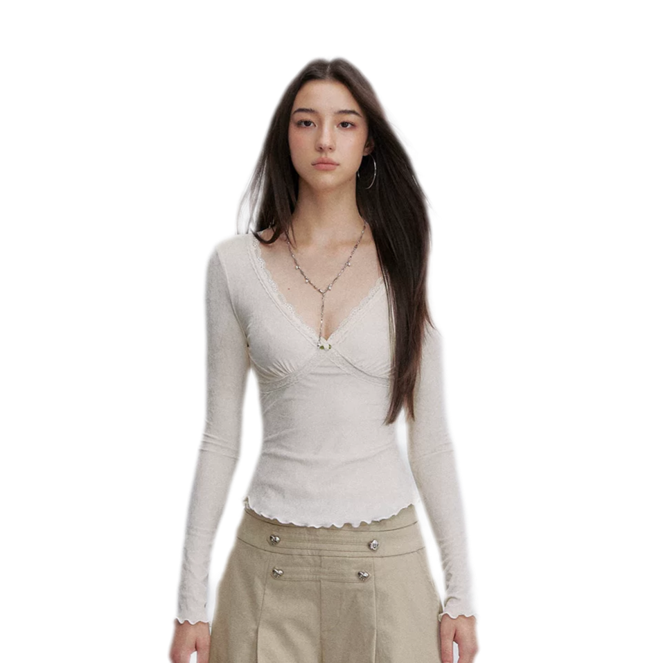 Acetate Velvet Lace Top
