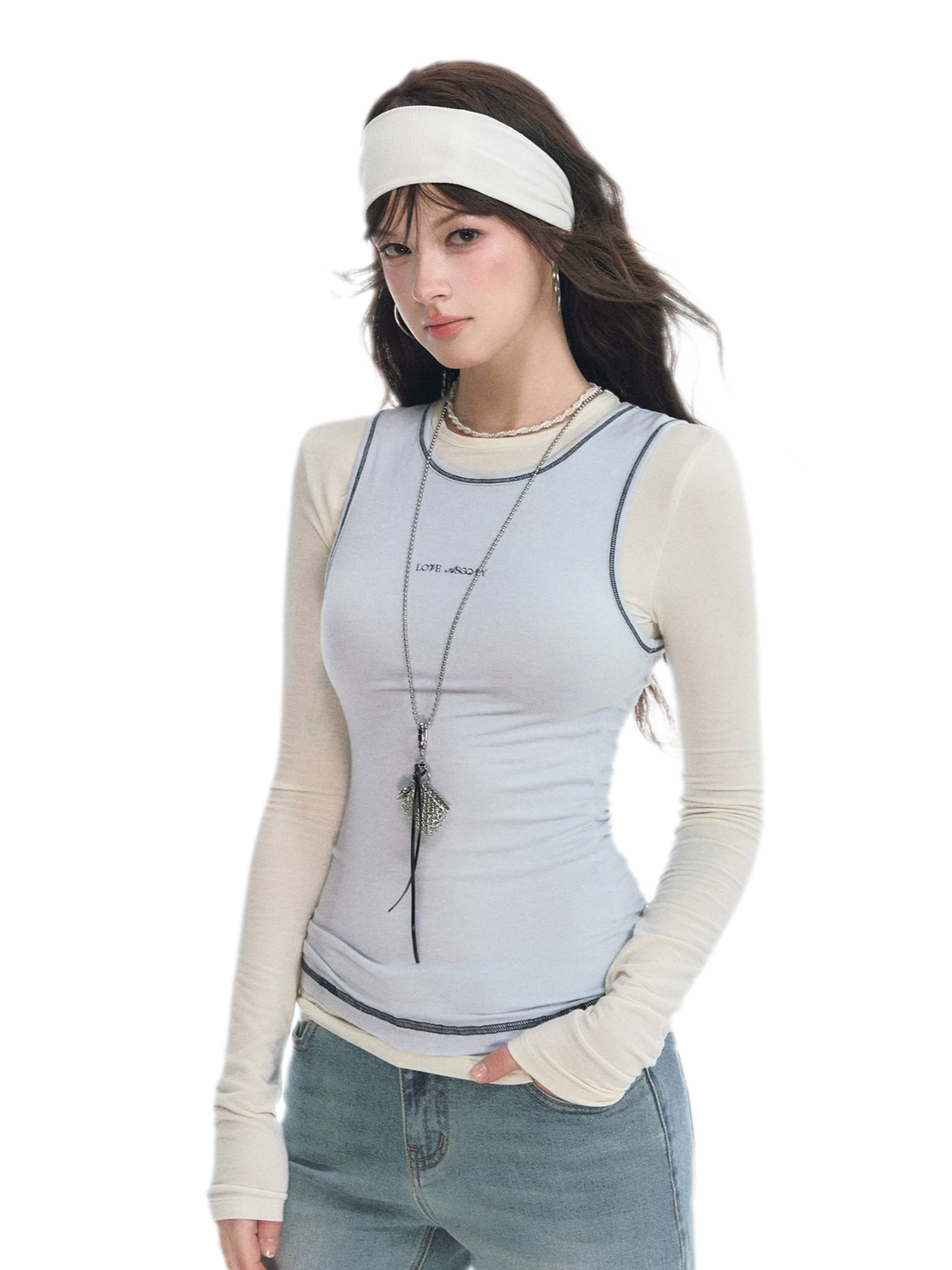 Contrast Trim Layered T-Shirt