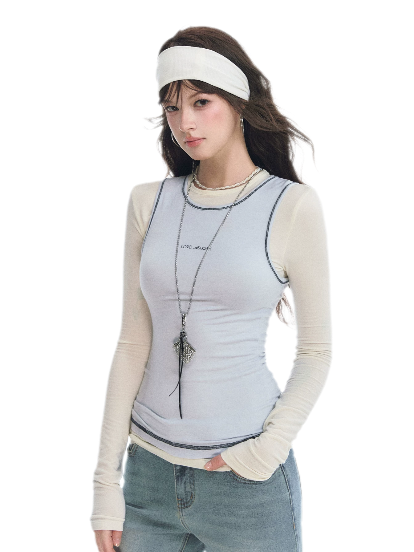 Contrast Trim Layered T-Shirt