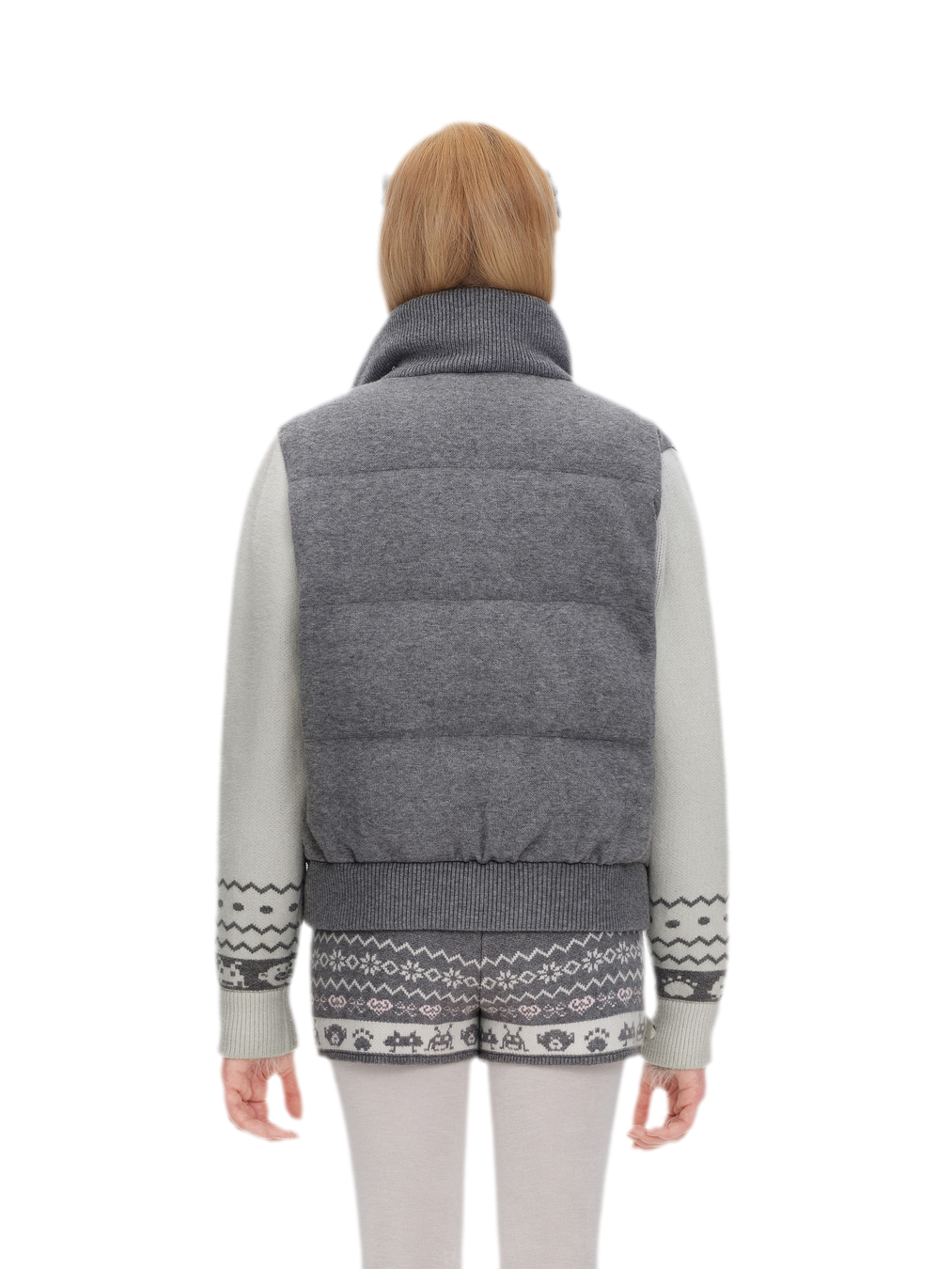 Fair Isle Cropped Down Jacket
