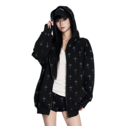 Printed Hooded Trackwear Set