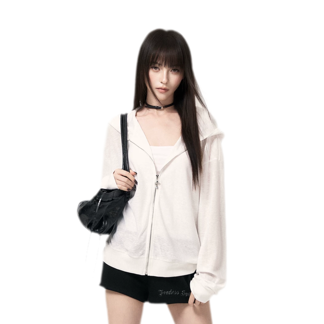 Angel-Wing Zip Hoodie Set