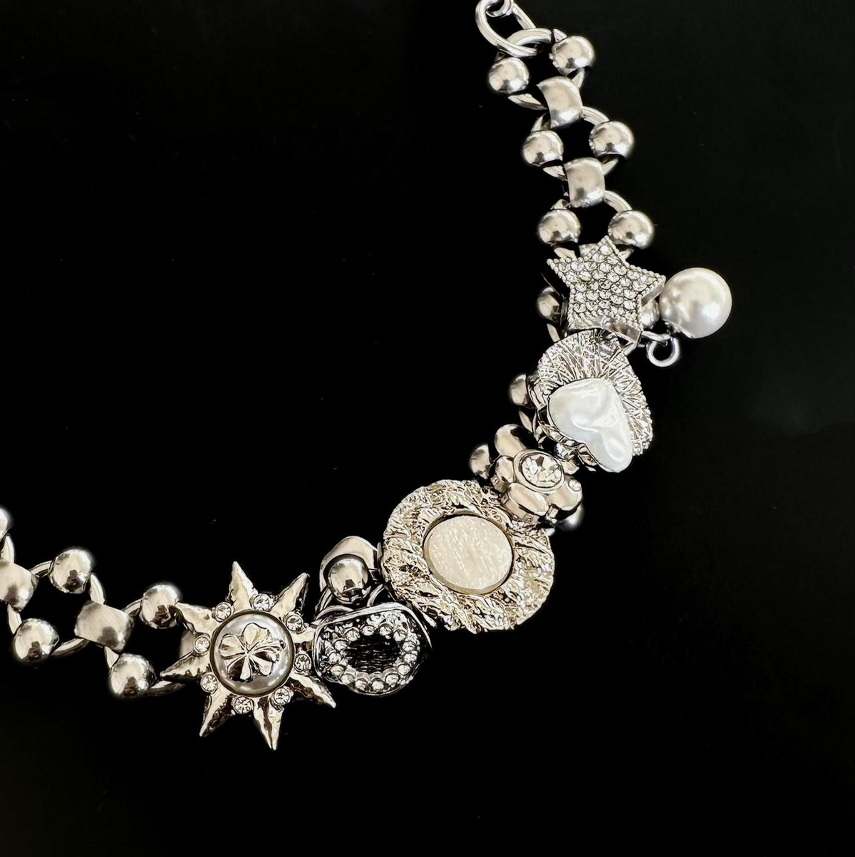 Sculptural Charm Titanium Bracelet