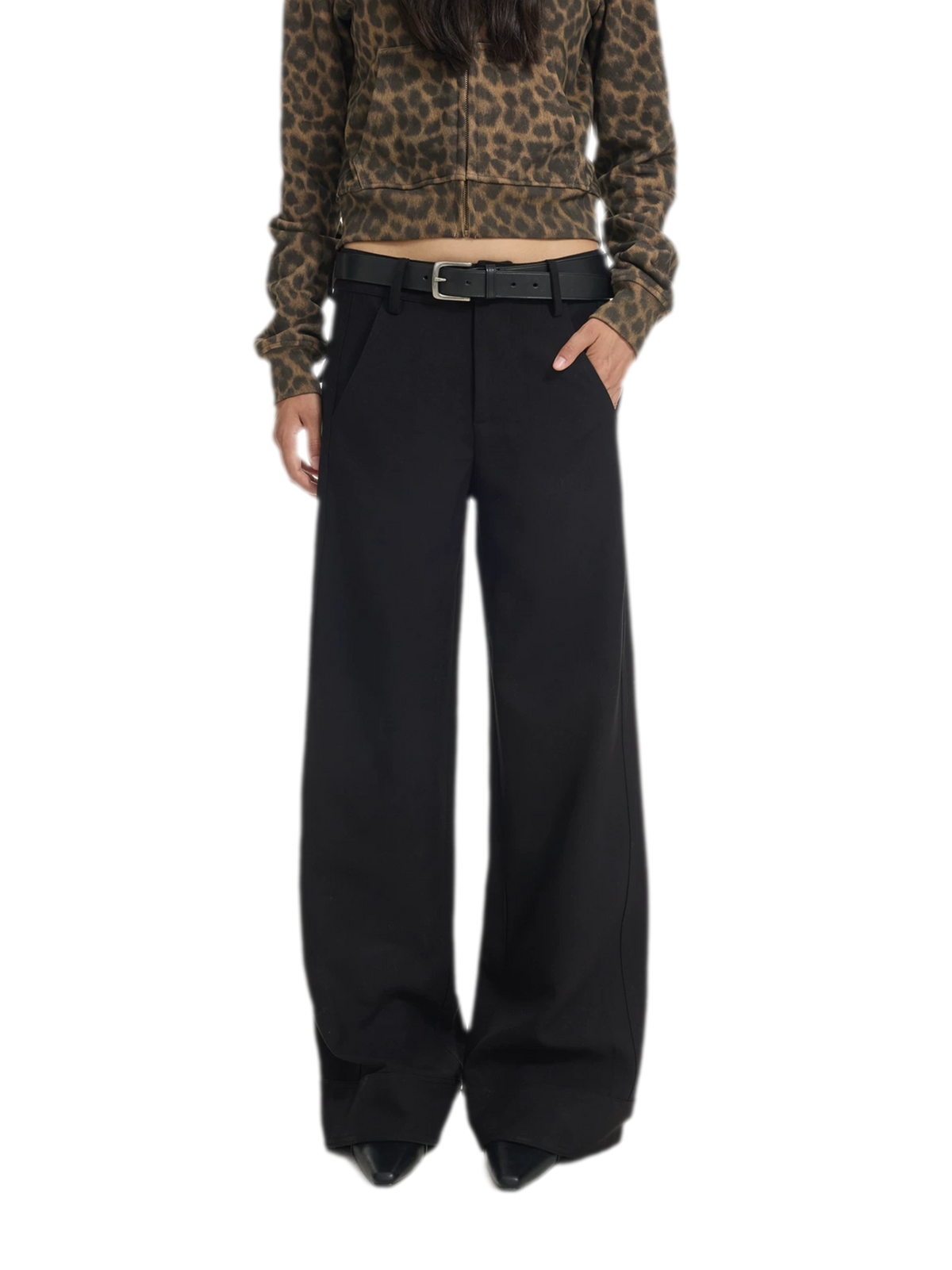 Low-Waist Wide-Leg Suit Trousers