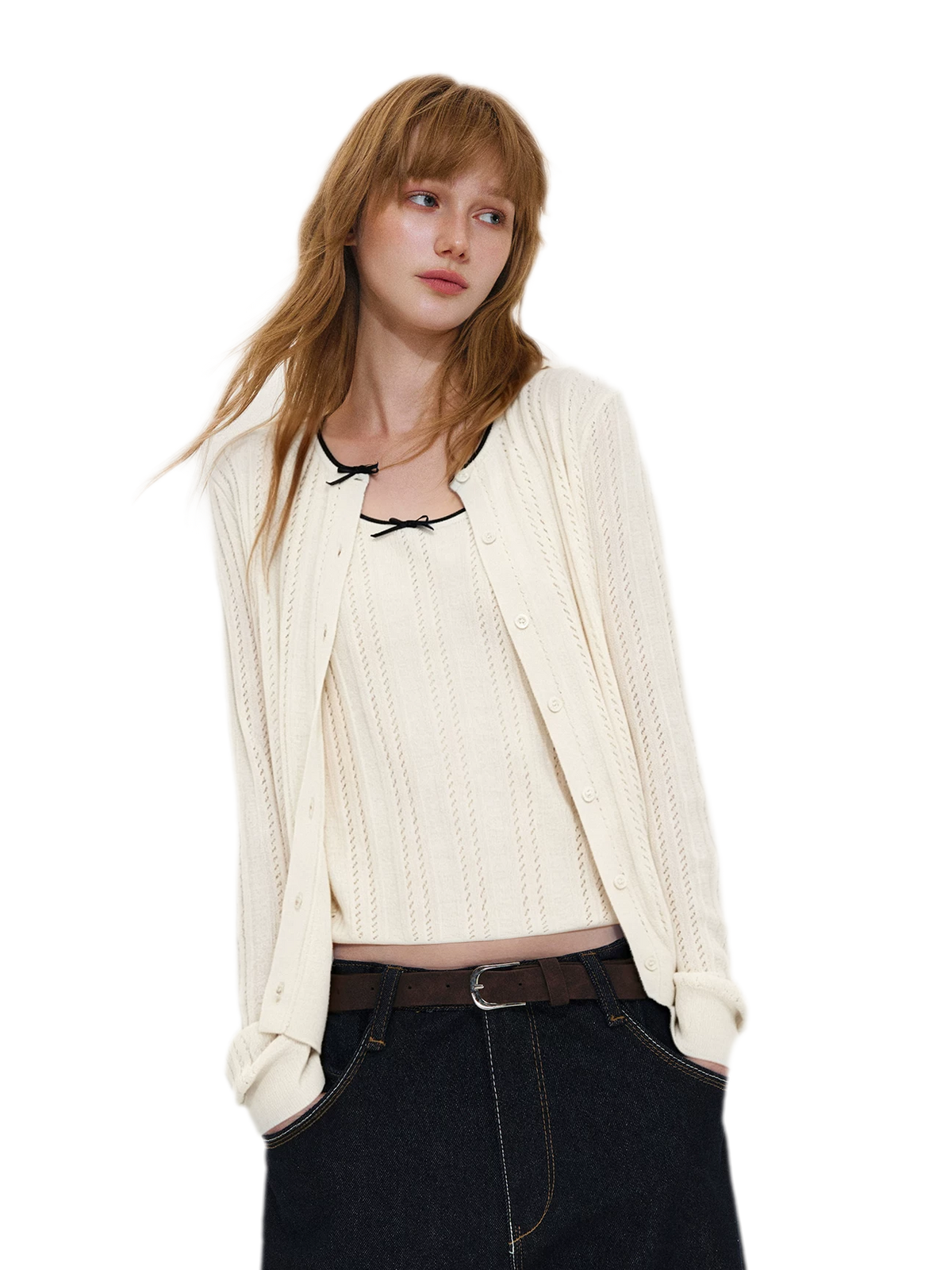 Wool-Blend Bow Knit Set