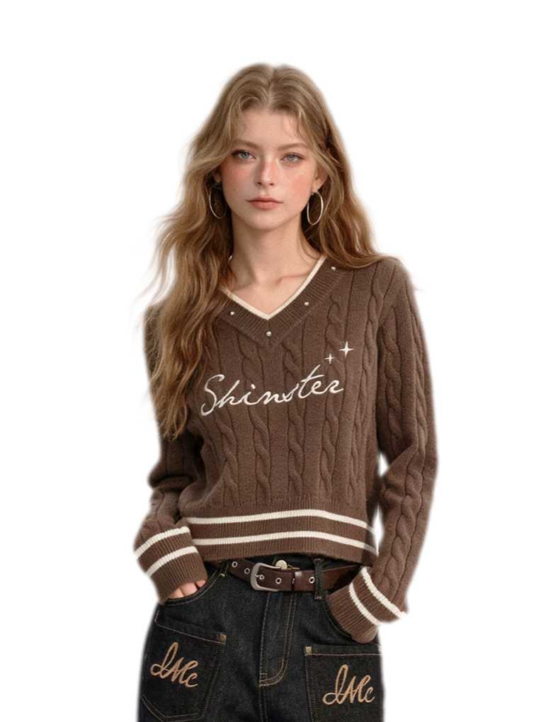 Cable Knit Cropped Sweater