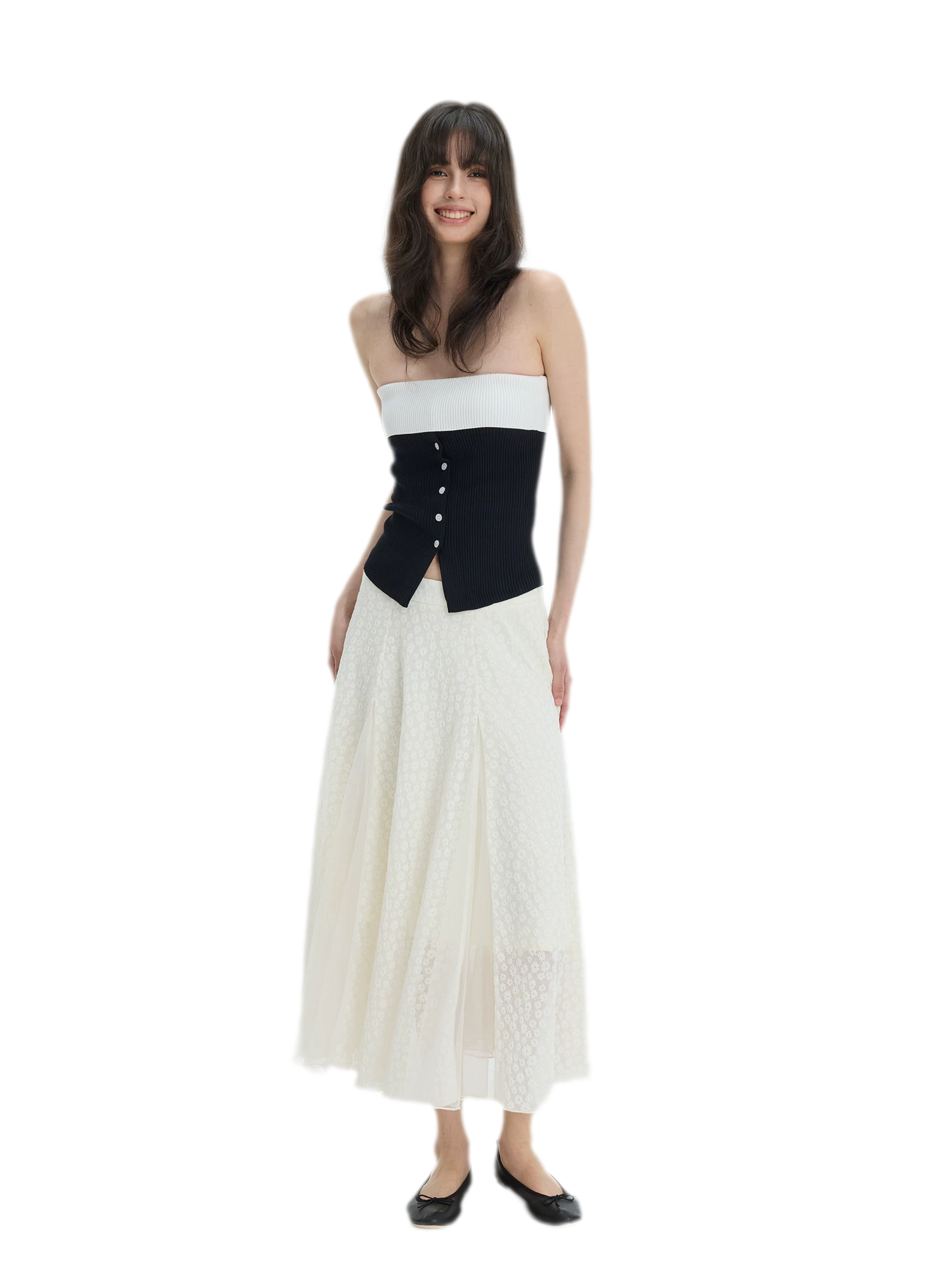 French Colorblock Bandeau Top