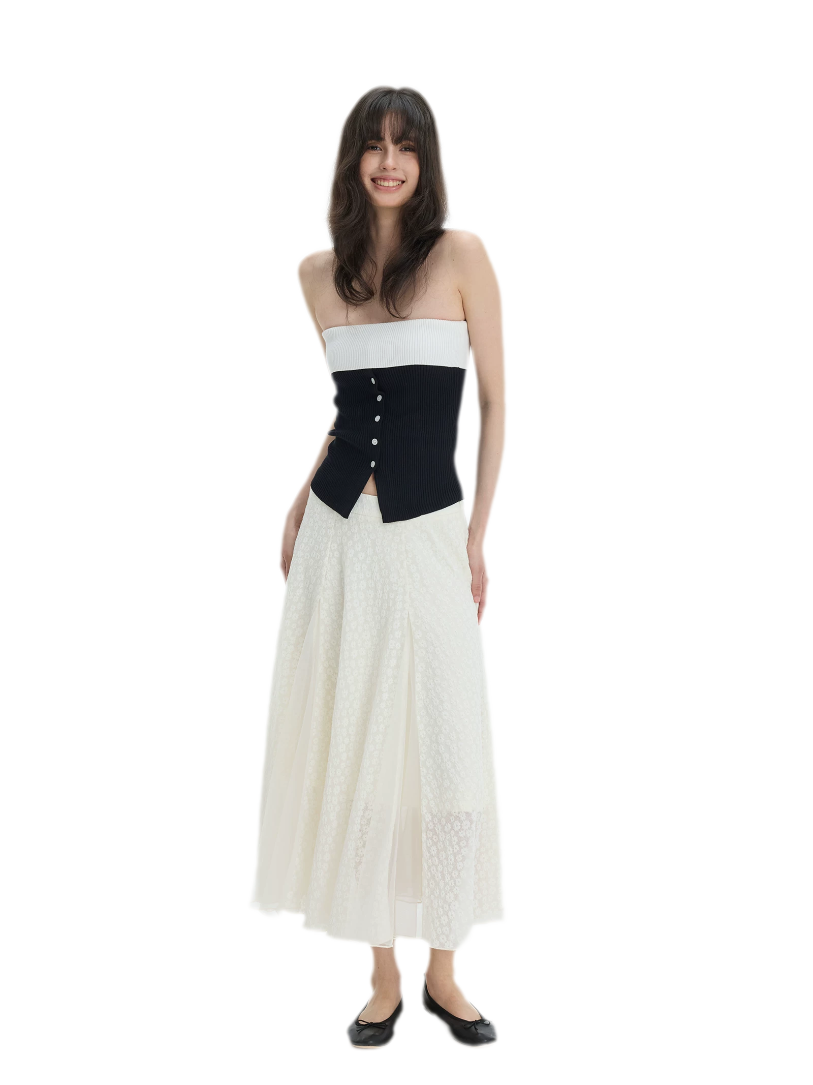 French Colorblock Bandeau Top
