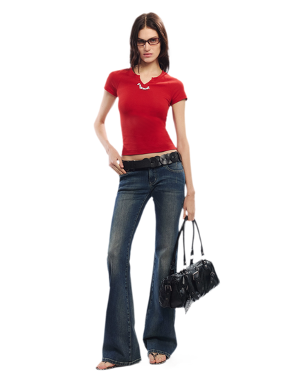 Summer V-neck Slim Fit T-shirt