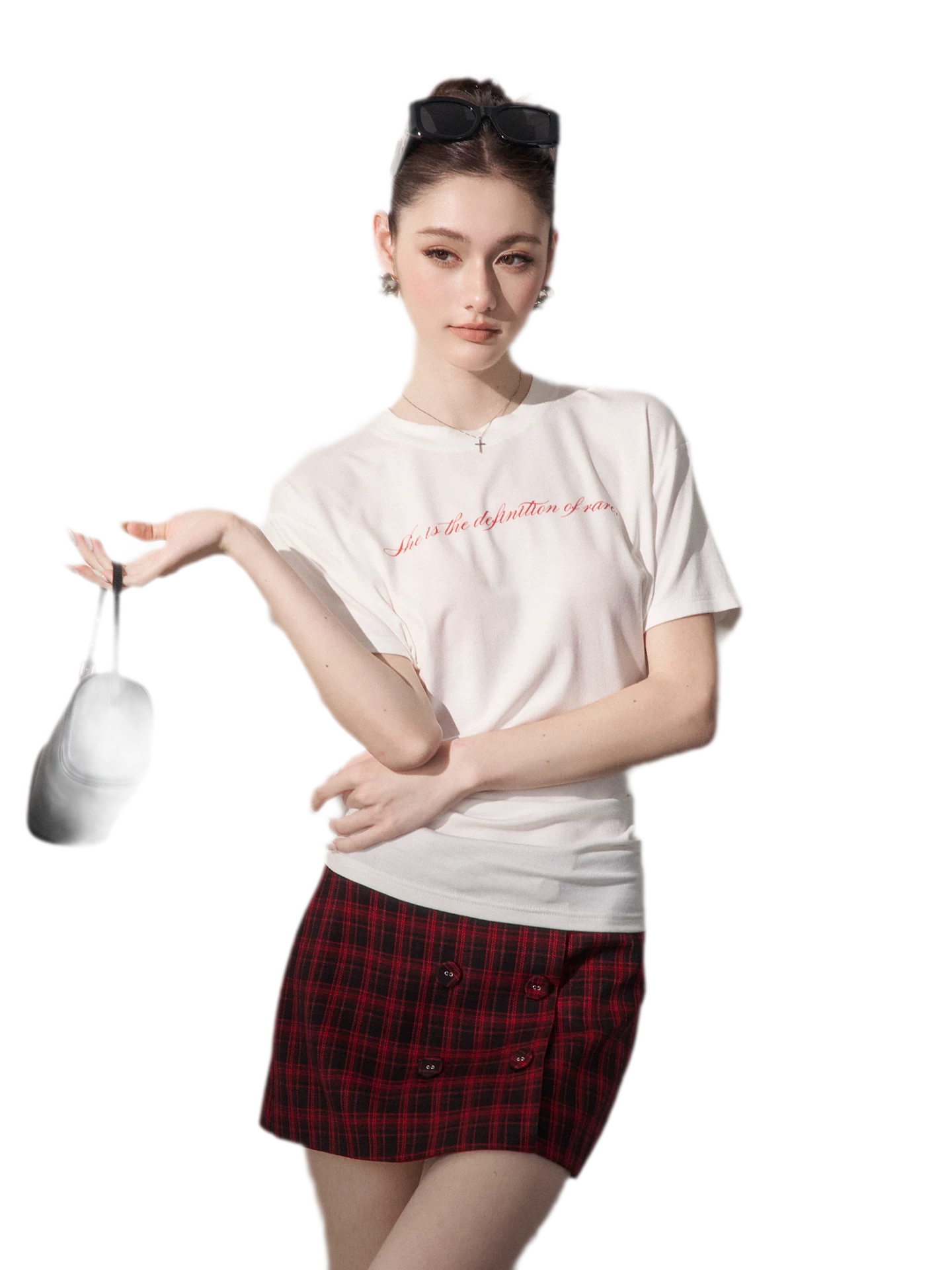 Letter Ruched Short T-Shirt