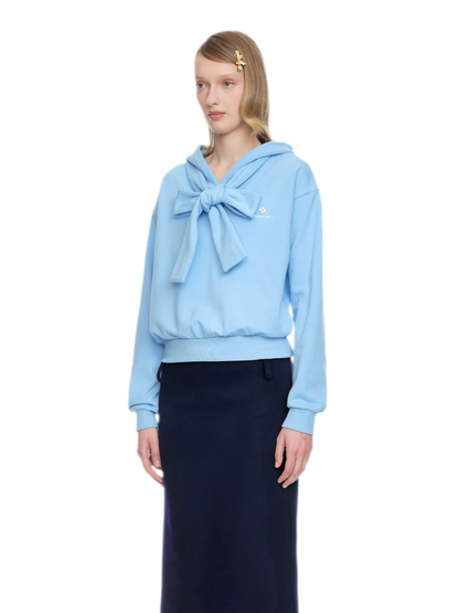 Bow Detail Cropped Hoodie