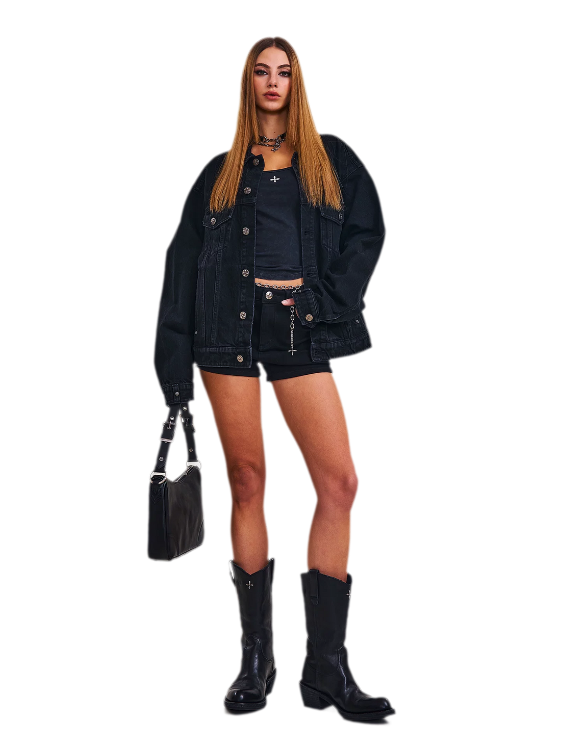 Cross Statue Denim Jacket